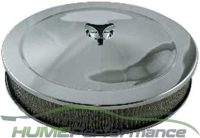 Air Filter assembly - 14" diameter x 3" high - chrome
