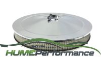 CHROME AIR FILTER ASSEMBLY 14 X 2 FLAT BASE