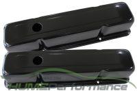 SMALL BLOCK CHEV 350 VALVE COVERS BLACK STEEL
