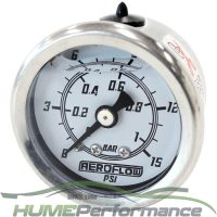 Aeroflow Pressure Gauge 0-15 PSI liquid filled