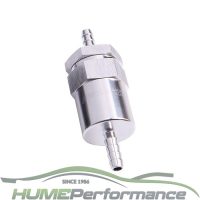 Aeroflow 30 Micron Billet Fuel Filter 1/2" Barb (silver)