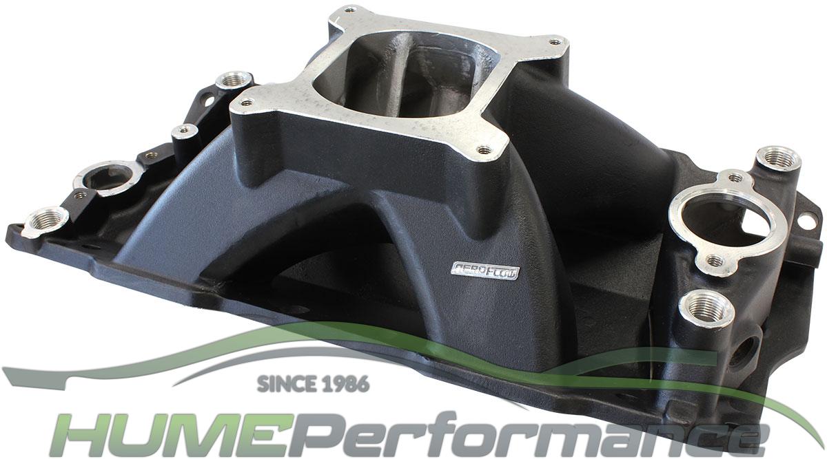 HI RISE SINGLE PLANE INTAKE MANIFOLD SMALL BLOCK CHEV 350-400 BLACK