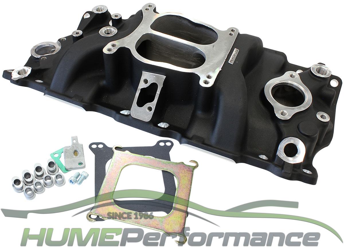 SMALL BLOCK 262-400 CHEV CLASSIC DUAL PLANE INTAKE MANIFOLD EGR BLACK