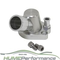 Billet Thermostat Housing - Silver Suit Holden 253-308, with optional heater outlet, Swivel