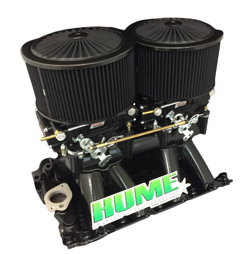 Holden V8 Tunnel Ram Package Black Vn 304 Heads 600 Cfm Carburettors