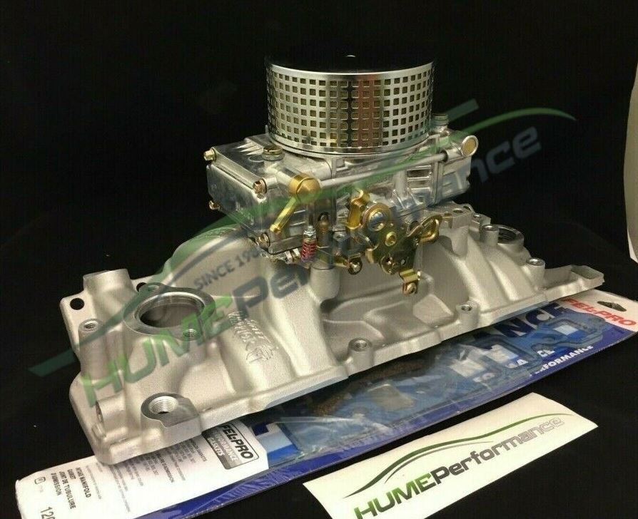 Small Block Chevy 283 307 327 350 400 manifold & Holley carburettor marine package