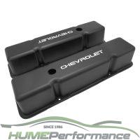 SMALL BLOCK CHEV VALVE COVERS CAST ALLOY BLACK TALL