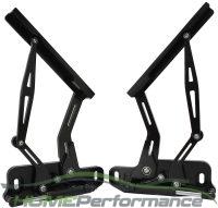Holden Torana LH-UC and Holden HQ-WB Billet Bonnet Hinge Kit - Black Finish