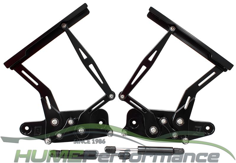 Holden HK, HT, HG Billet Bonnet Hinge Kit - Black Finish