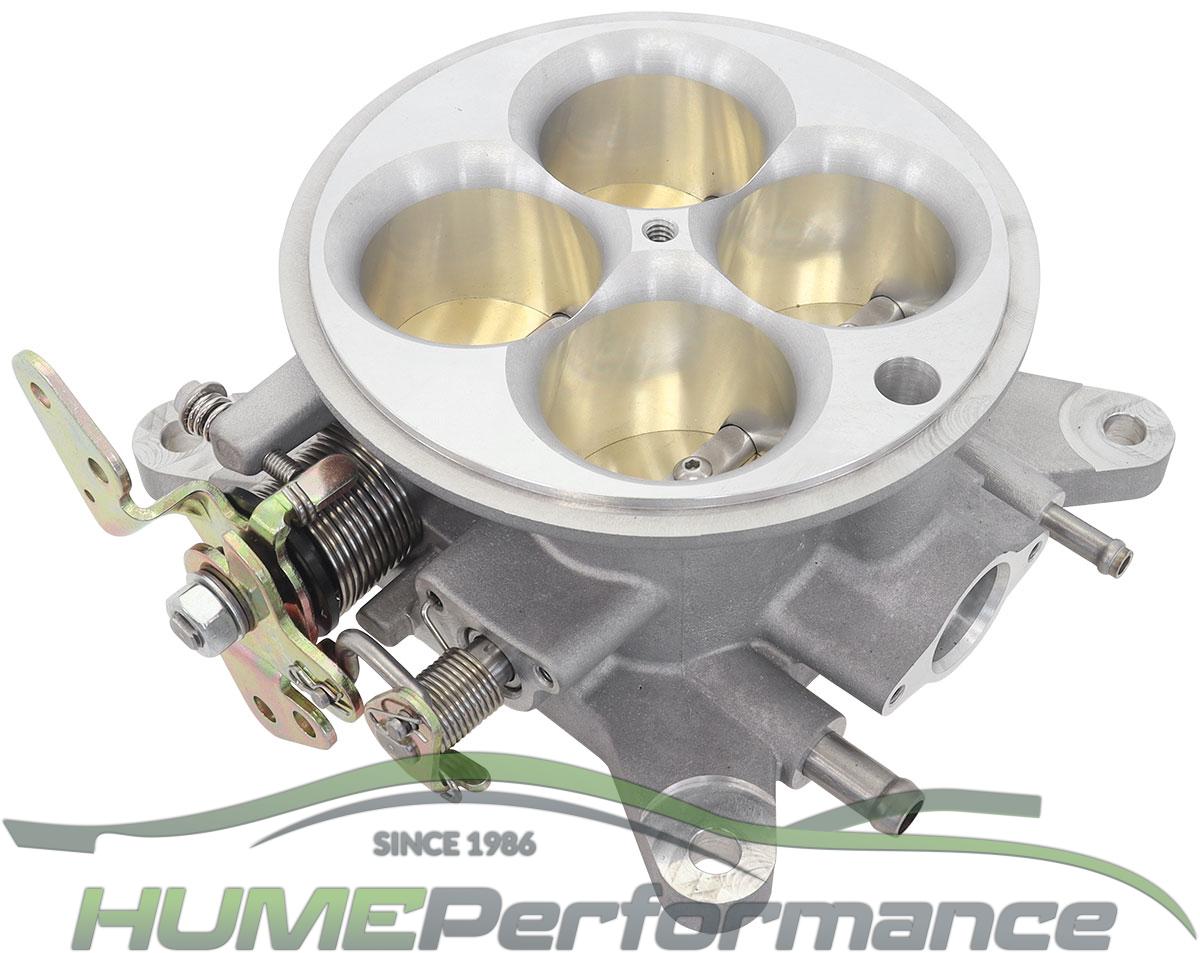 Cast Aluminium 4 Barrel 1000cfm Throttle Body Natural Finish. Suit 4150 Flange
