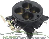 Cast Aluminium 4 Barrel 1000cfm Throttle Body Black Finish. Suit 4150 Flange