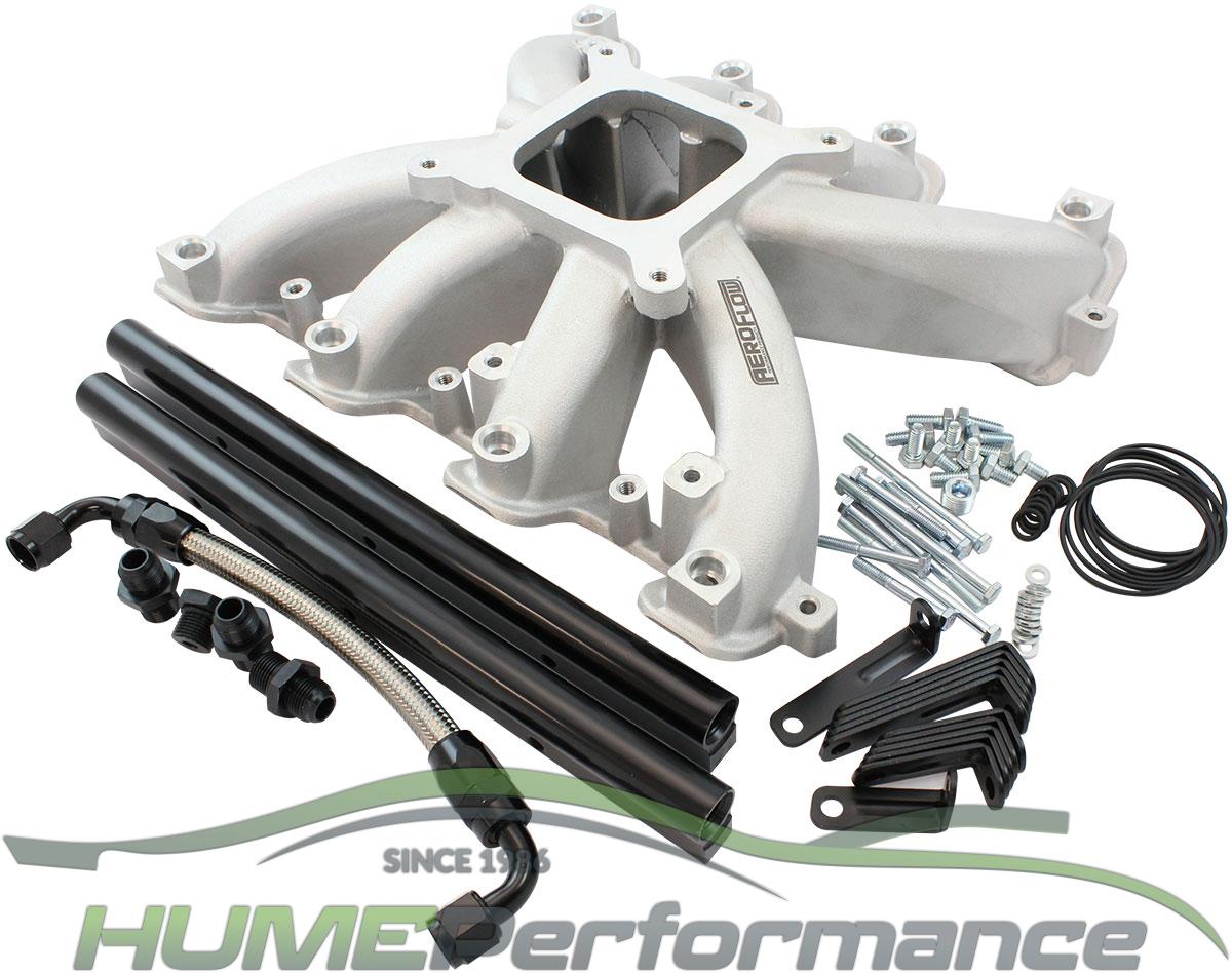 GM LS Rectangular Port Carburettor Street Single Plane EFI Intake Manifold, Natural Cast Finish