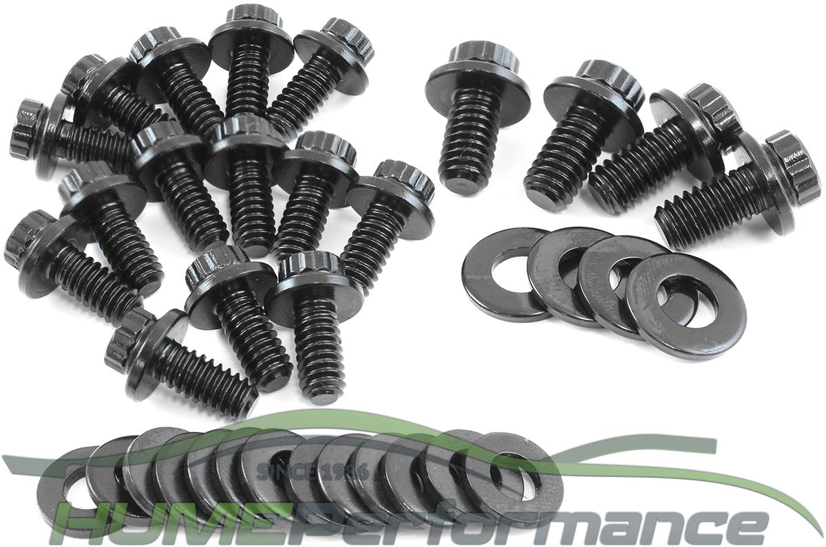 Small Block Chev Oil Pan Bolt Kit - Black Finish