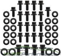 Small Block Ford Windsor & Ford Cleveland Oil Pan Bolt Kit - Black Finish