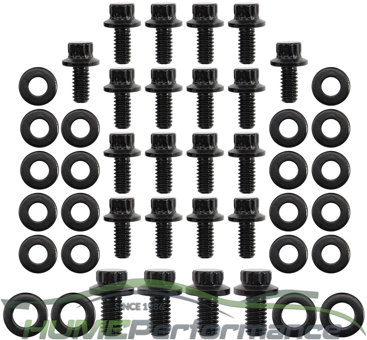 Small Block Ford Windsor & Ford Cleveland Oil Pan Bolt Kit - Black Finish