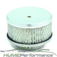 Chrome Plain Dish Style Air Cleaner 4" Wide x 2" Tall -2 5/8" & 2-5/16" neck