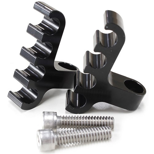 Ignition Lead Separator - Black (Pair) Holds x4 Leads, Mounts to Valve Covers 1/4" Bolt